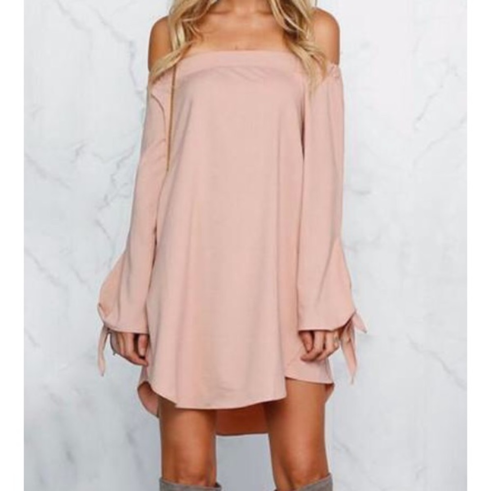 💛 Inah Blush Pink Off The Shoulder Dress